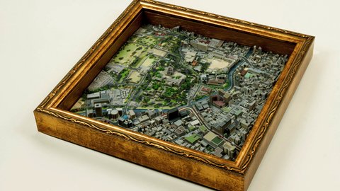 まるでシムシティ。熊本の城下町を3Dジオラマで再現した立体マップ