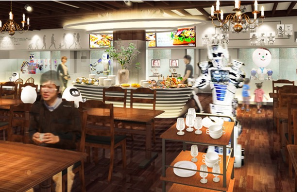 200年後のレストランをテーマにしたロボットの店長とシェフが取り仕切る未来のレストラン