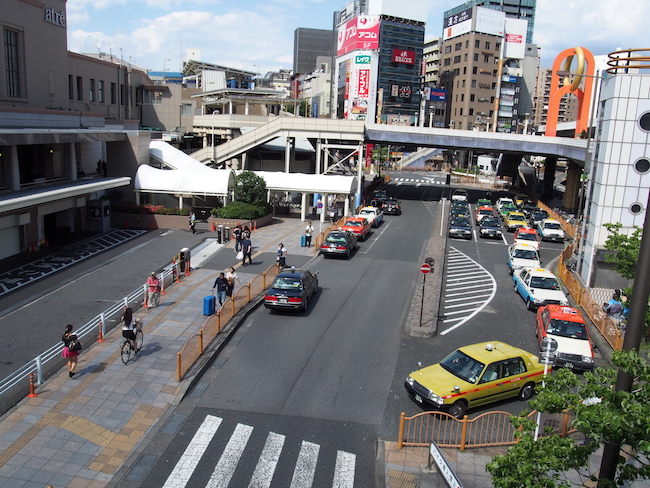 終点・上野駅前の電停は現在のタクシー・プールの付近