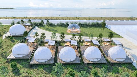 琵琶湖の絶景を一望。贅沢ロケーションのグランピング施設がオープン